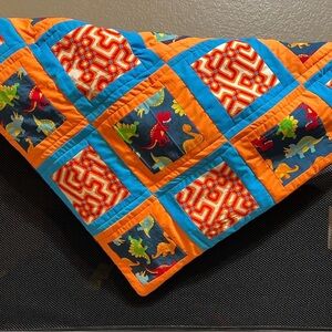 Handmade Colorful Dinosaur Patchwork Quilt